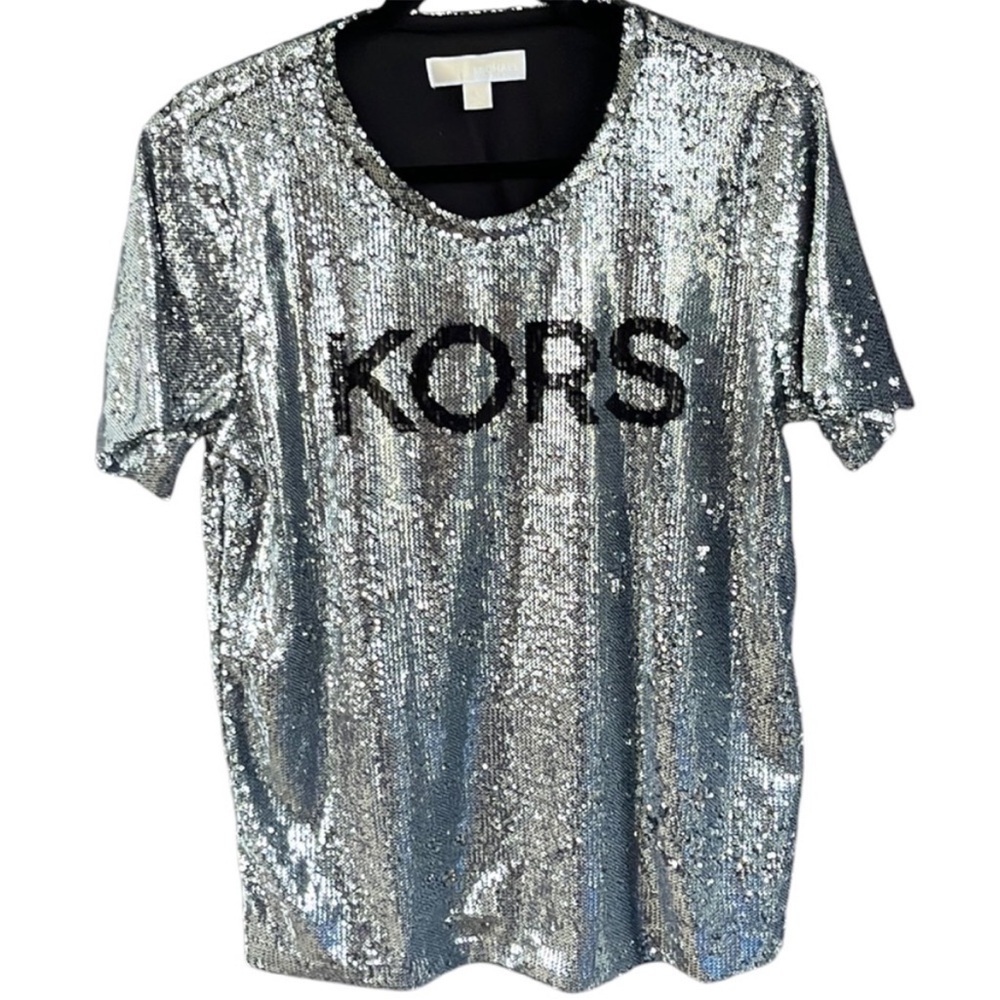 MICHAEL Michael Kors Silver Sequin Top
